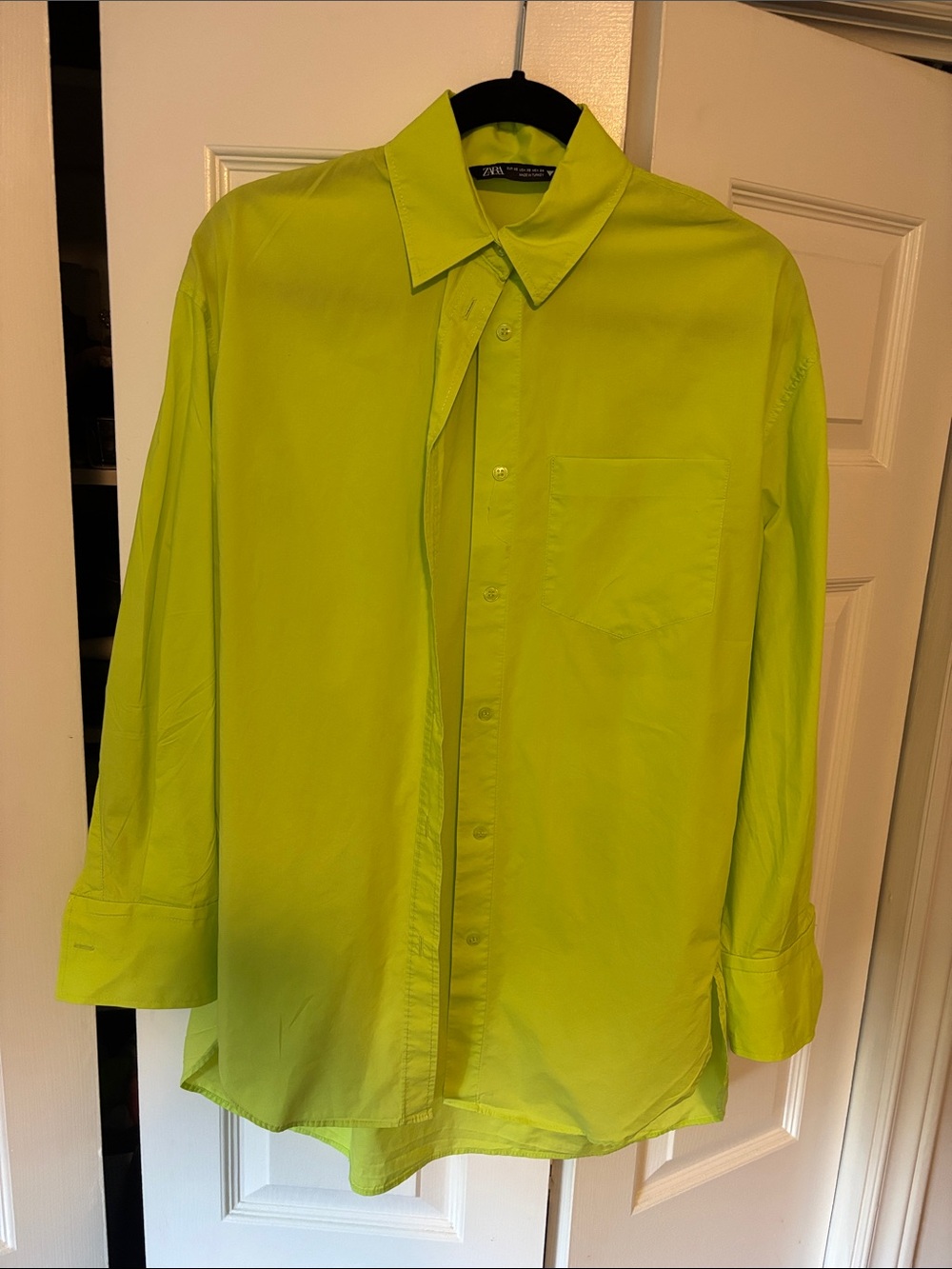 Zara Lime Green Button-Down Shirt